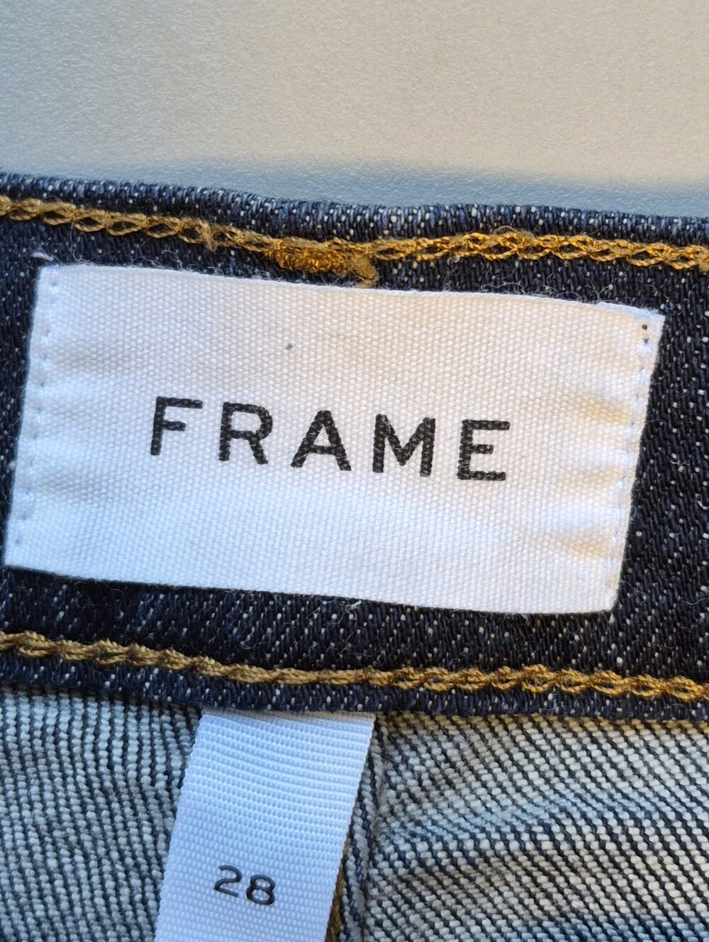 Frame Le Garcon Crop Jeans Released Hem Covant Dark Blue Straight Ankle Sz 28 - Picture 12 of 14